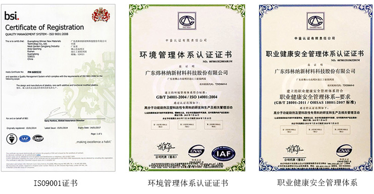 人造革液体钡锌稳定剂认证证书